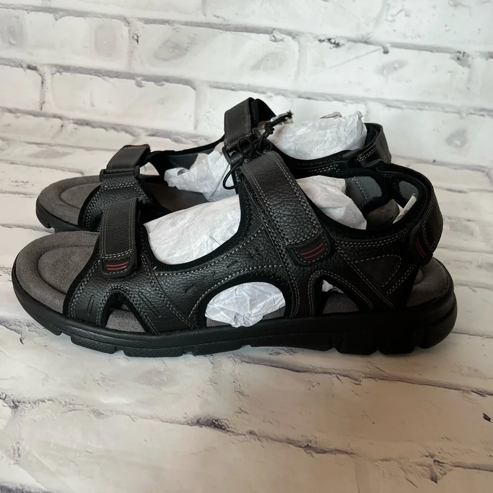 NWT Weatherproof Cameron adjustable black walking sport sandals size 13